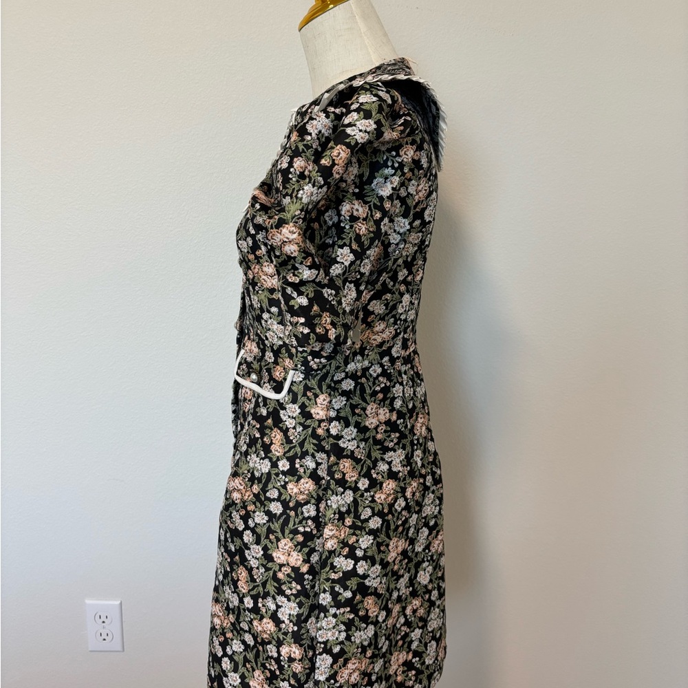 Sister Jane Black Floral Mini Dress with Collar - Picture 2 of 6